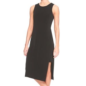 NWT Banana Republic Black Slit Midi/Mini Dress
